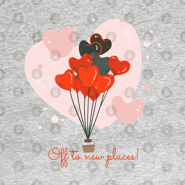 Off To New Places: Hot Air Balloon of Hearts by Gsproductsgs